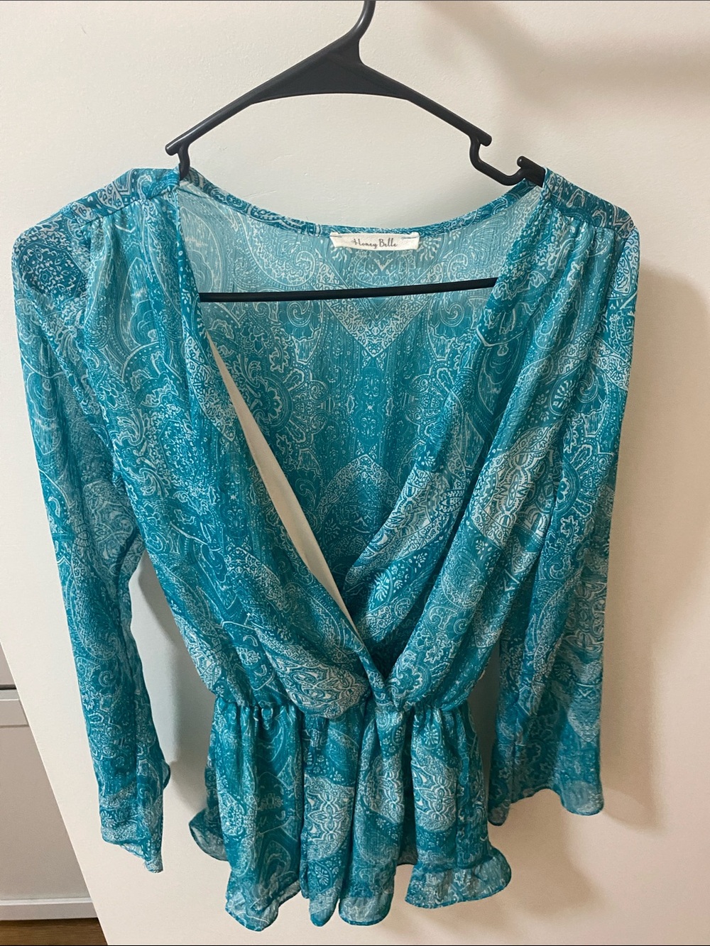Honey Belle Teal Paisley Romper